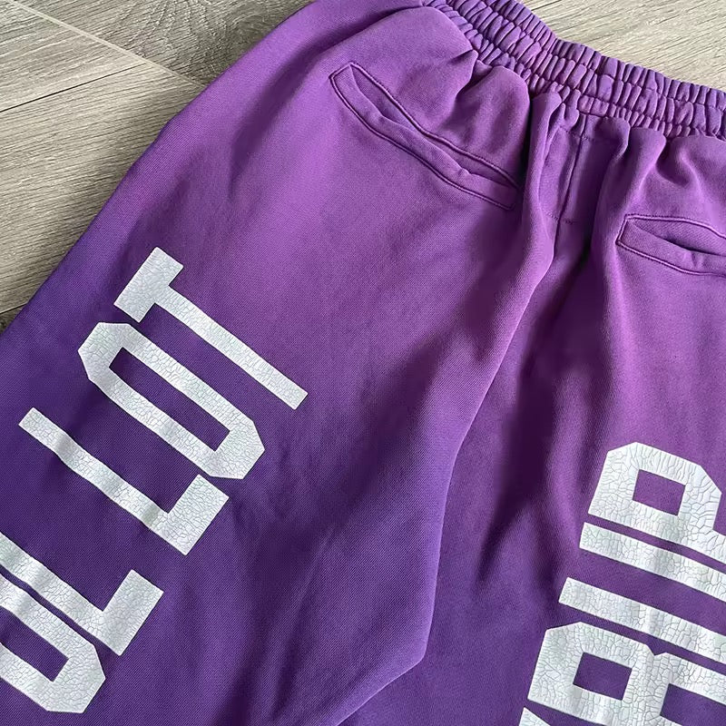 Purple that’s awful lotta cough syrup sweatpants