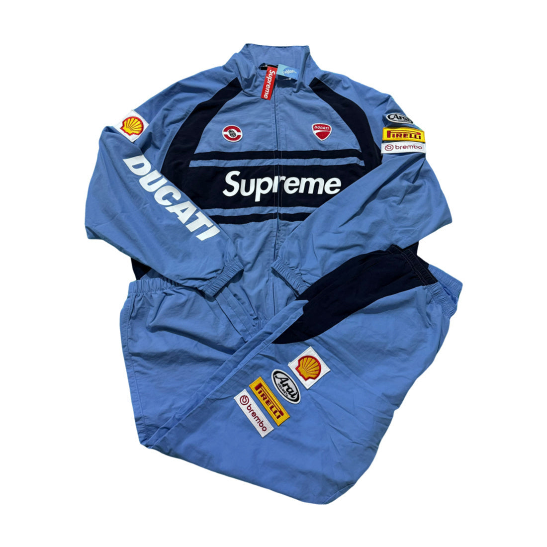 Supreme Ducati track jacket black and blue