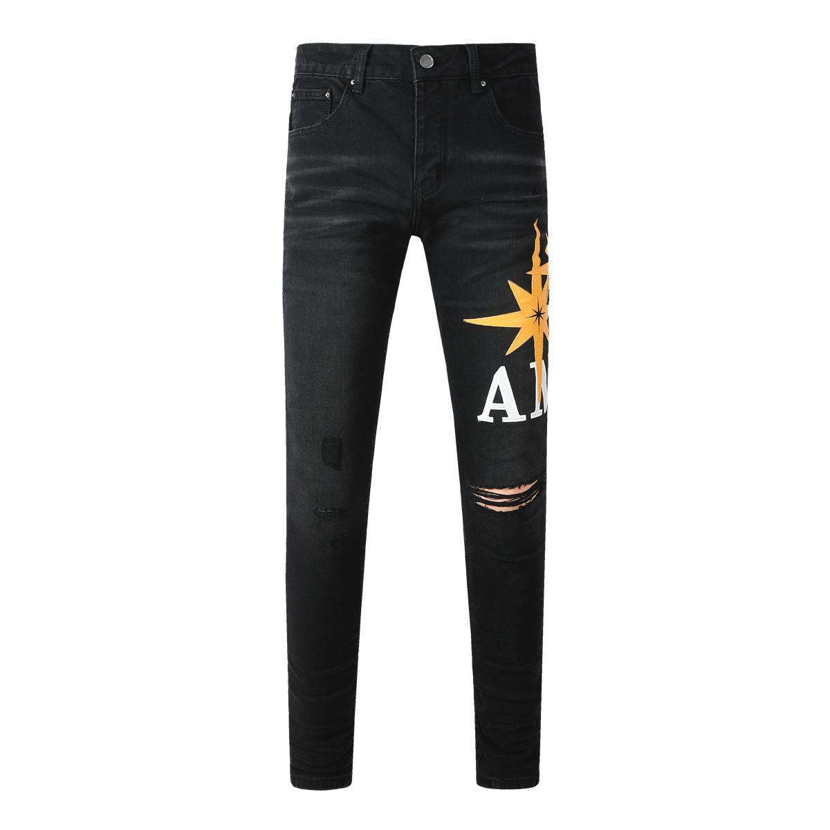 Amiri jeans black with yellow star patch