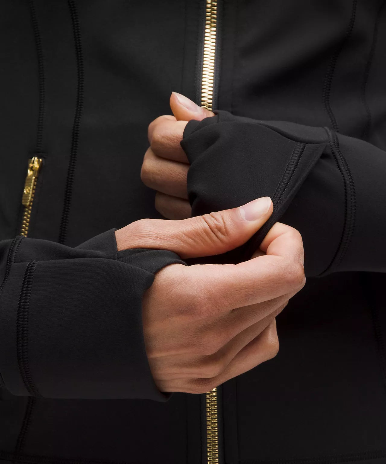 Lululemon black gold zipper Define Jacket Nulu