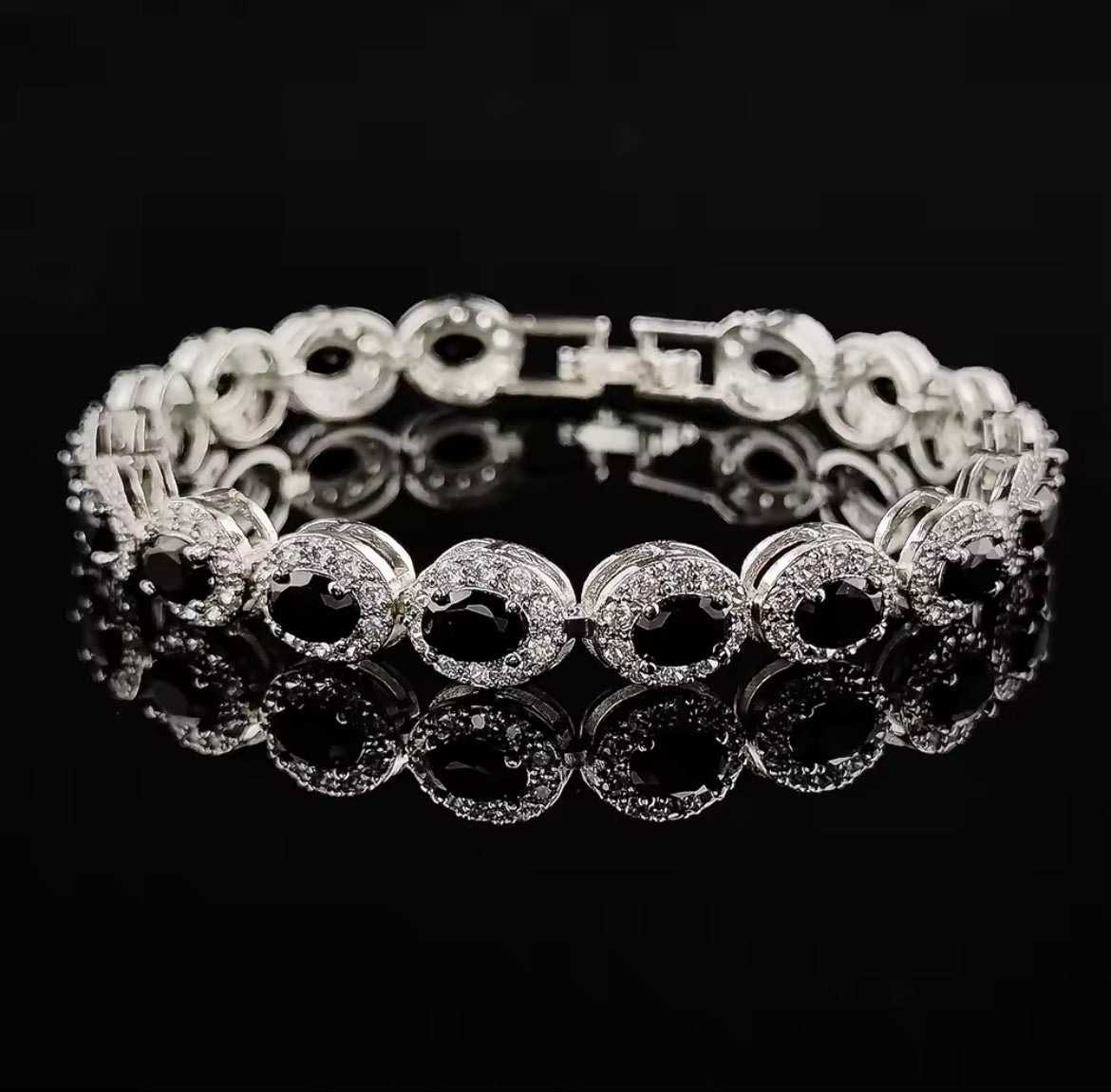 Cubic Zirconia flex Bracelet with Colored Gem Stones, Adjustable Design, and Unique Patterns