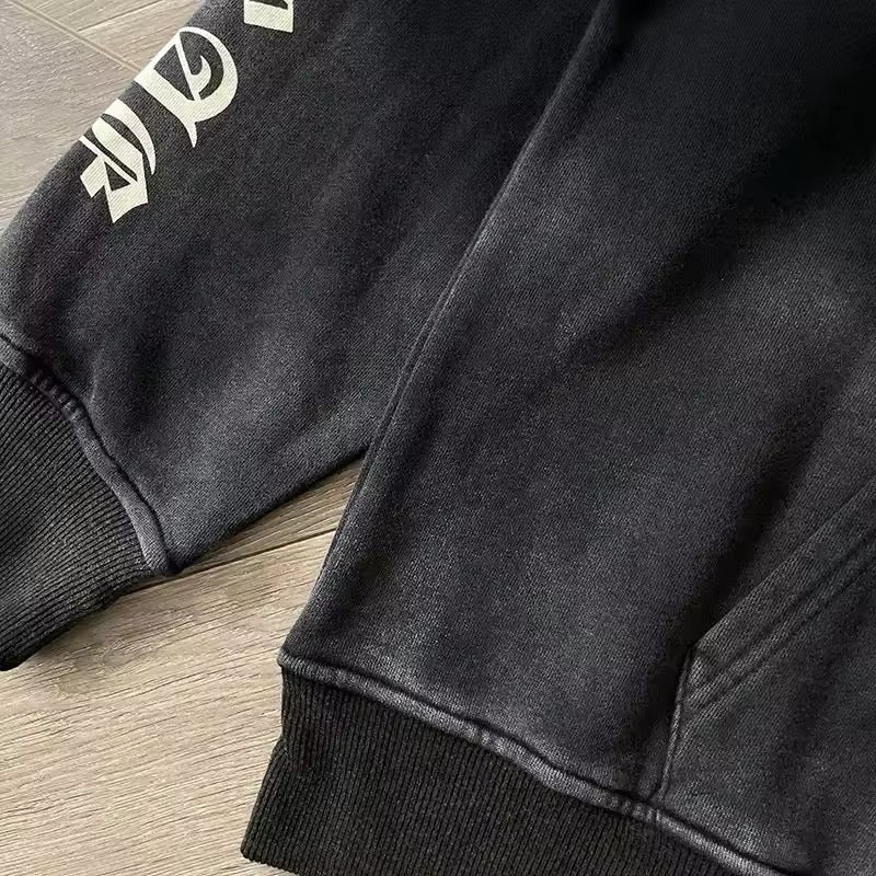 Acid washed vertebrate hoodie