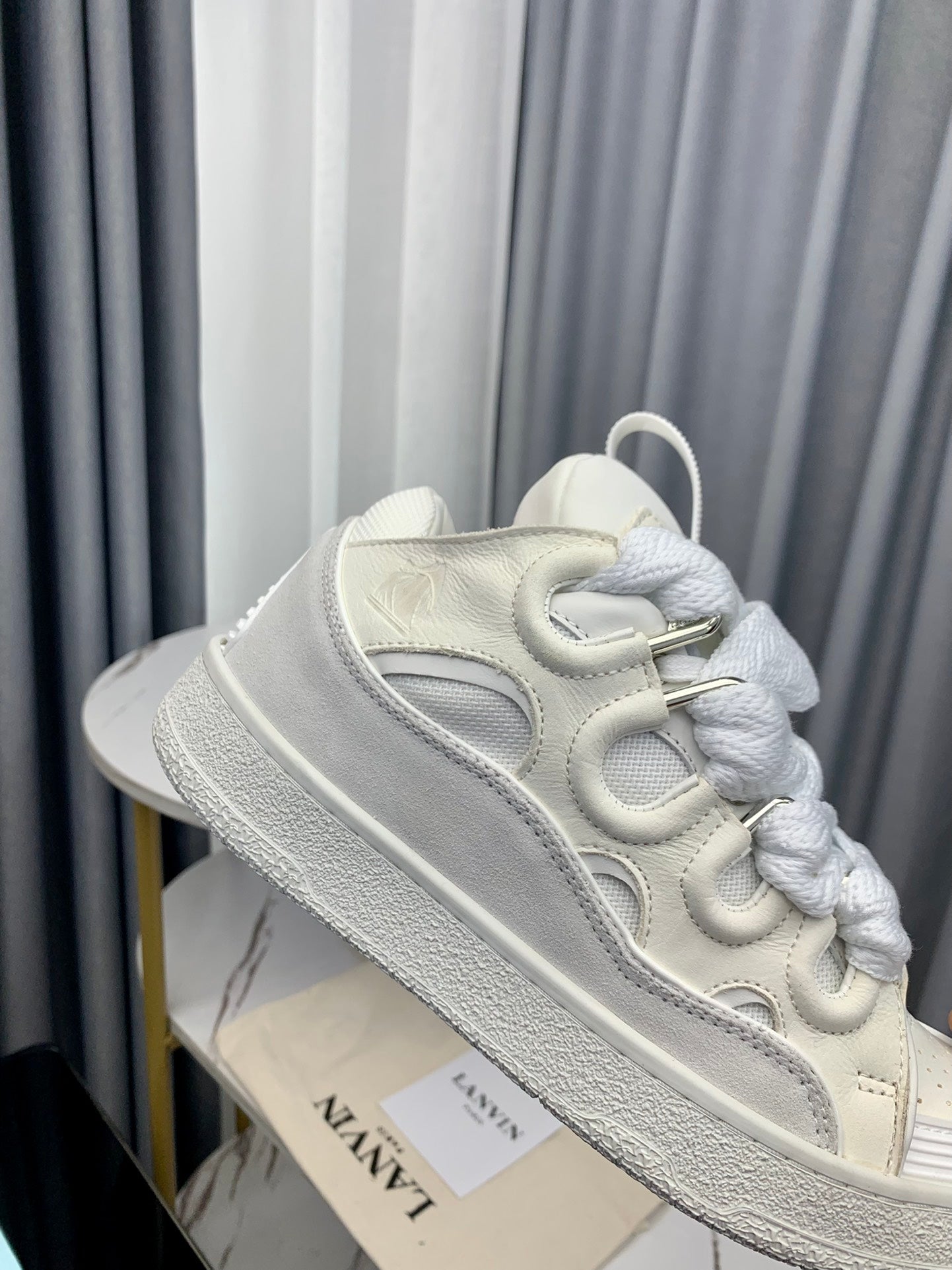 Lanvins curb sneakers all white