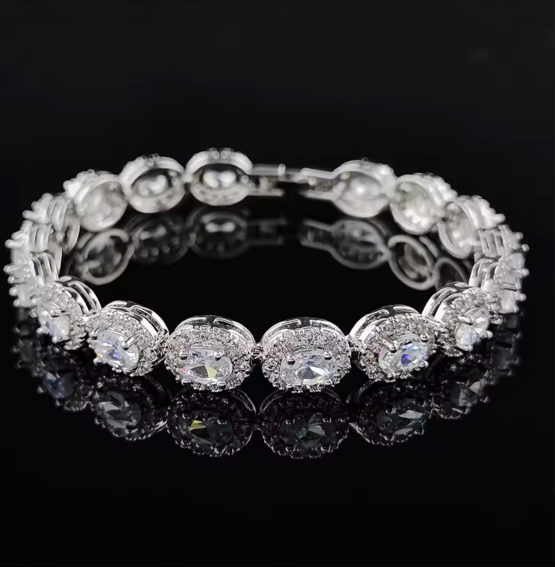 Cubic Zirconia flex Bracelet with Colored Gem Stones, Adjustable Design, and Unique Patterns