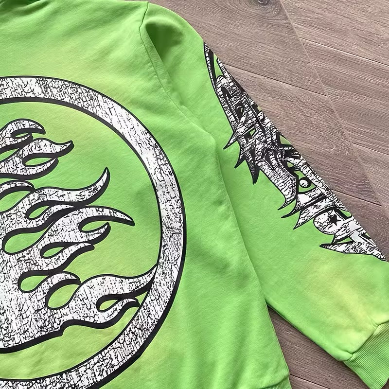 Hellstar path to paradise green zip up jacket