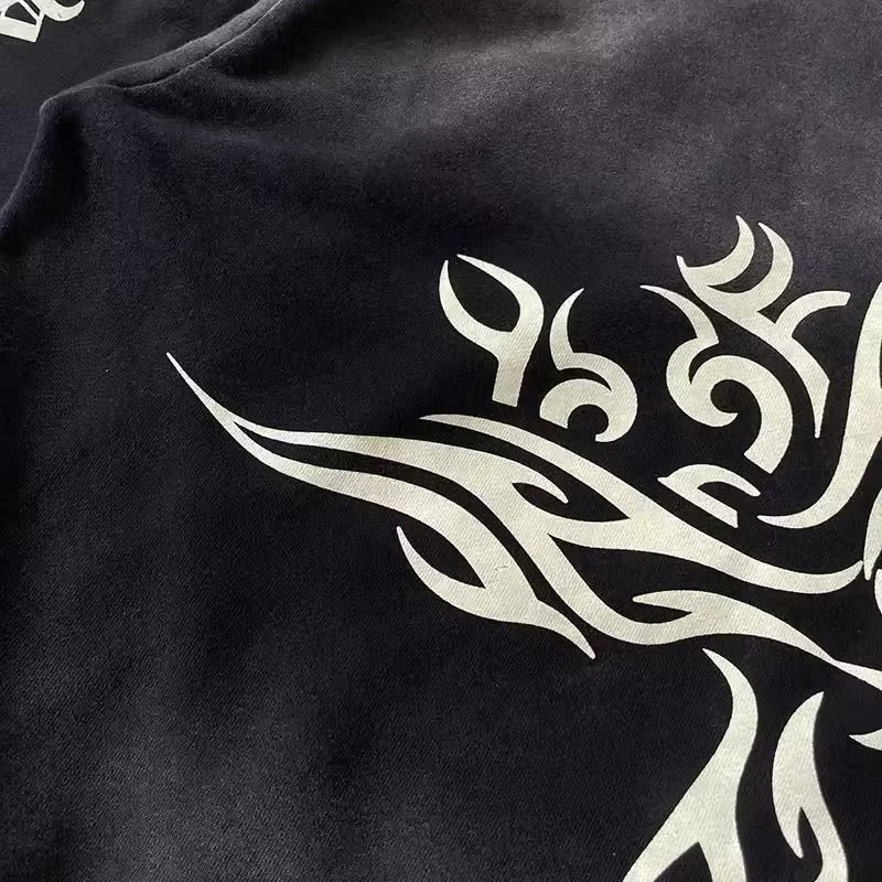 Acid washed vertebrate hoodie