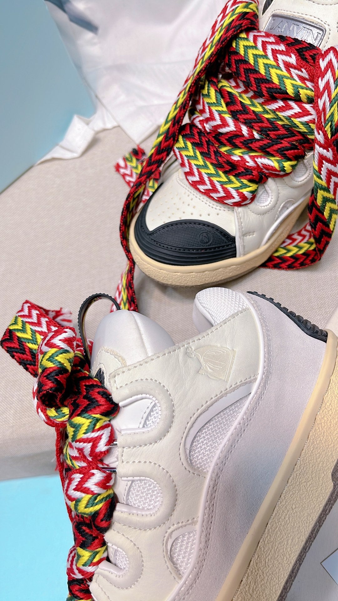 Lanvins curb sneakers colorful laces