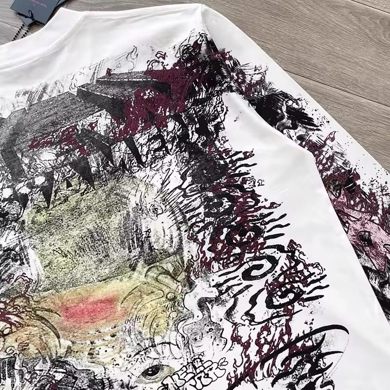 Hellstar white graffiti longsleave