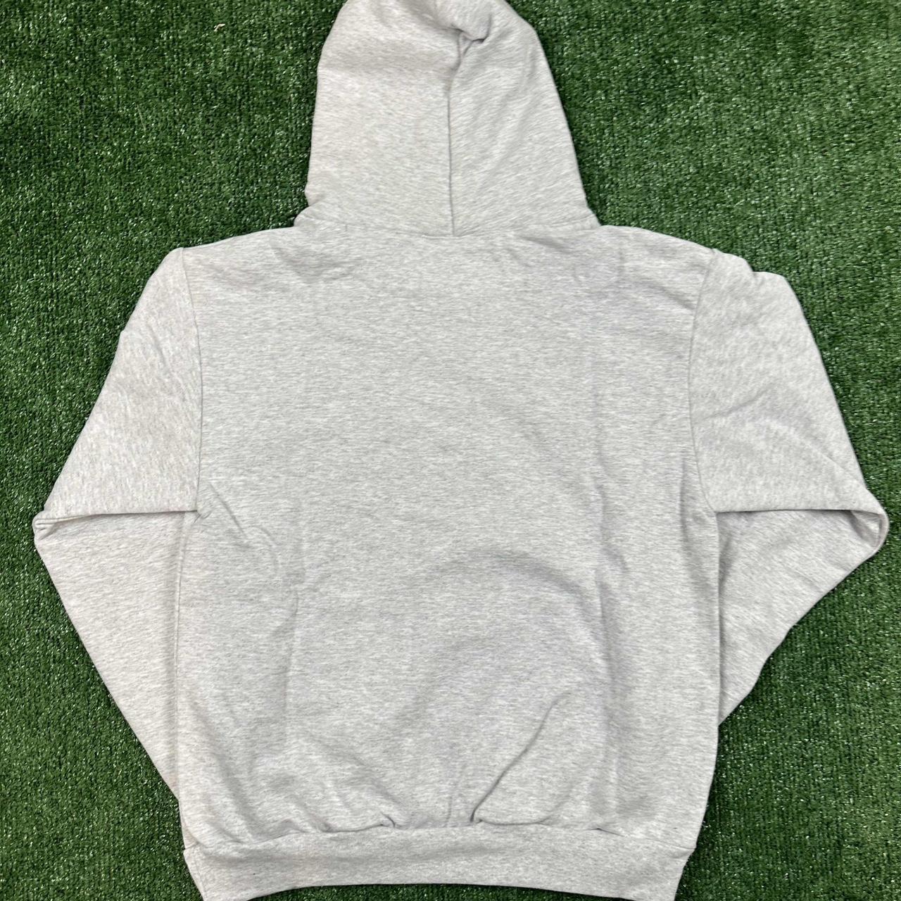 Sp5der worldwide gray beluga hoodie puff print logo