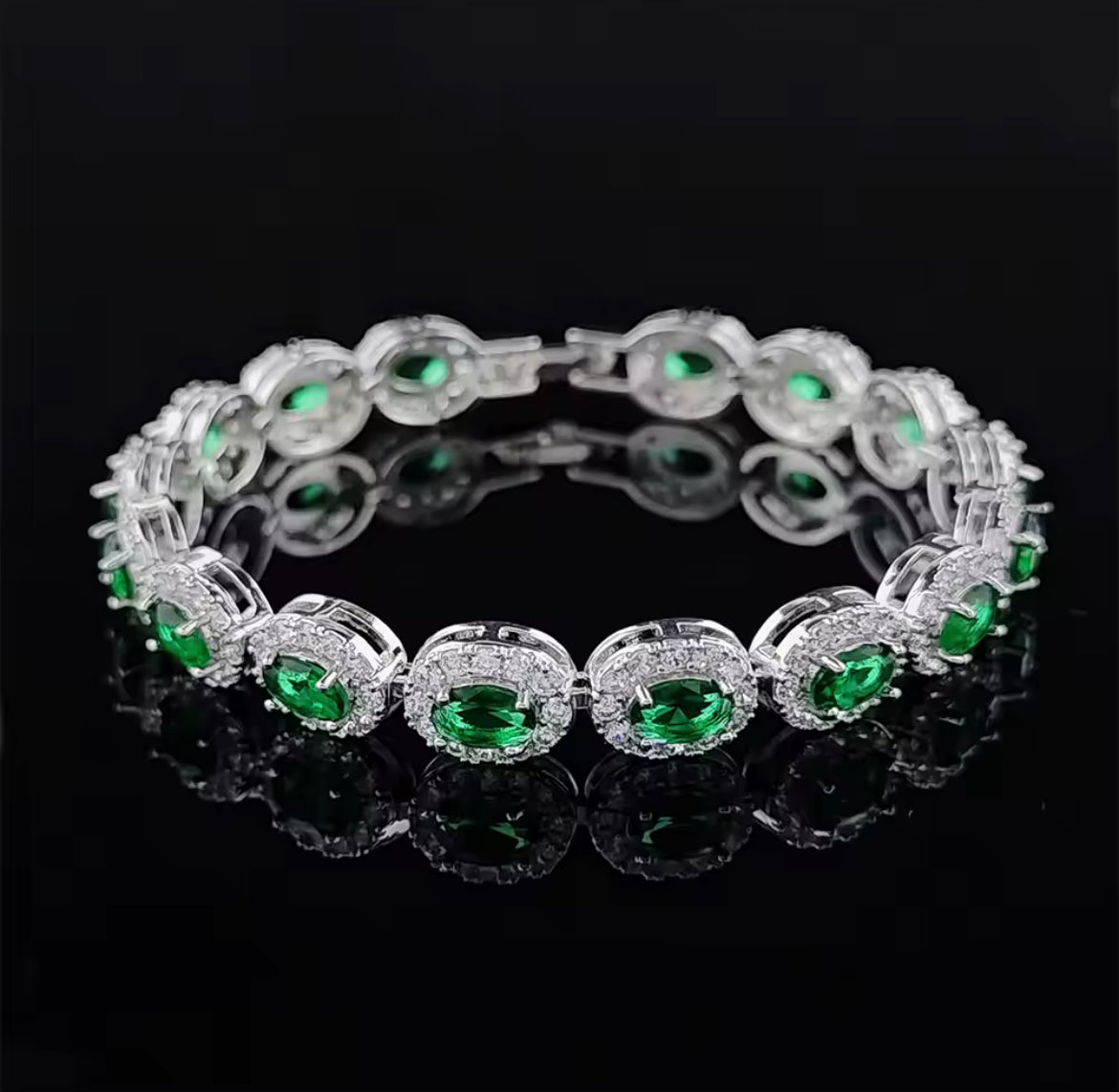 Cubic Zirconia flex Bracelet with Colored Gem Stones, Adjustable Design, and Unique Patterns
