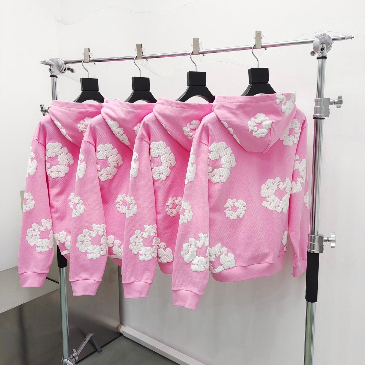 Pink denim tears hoodie