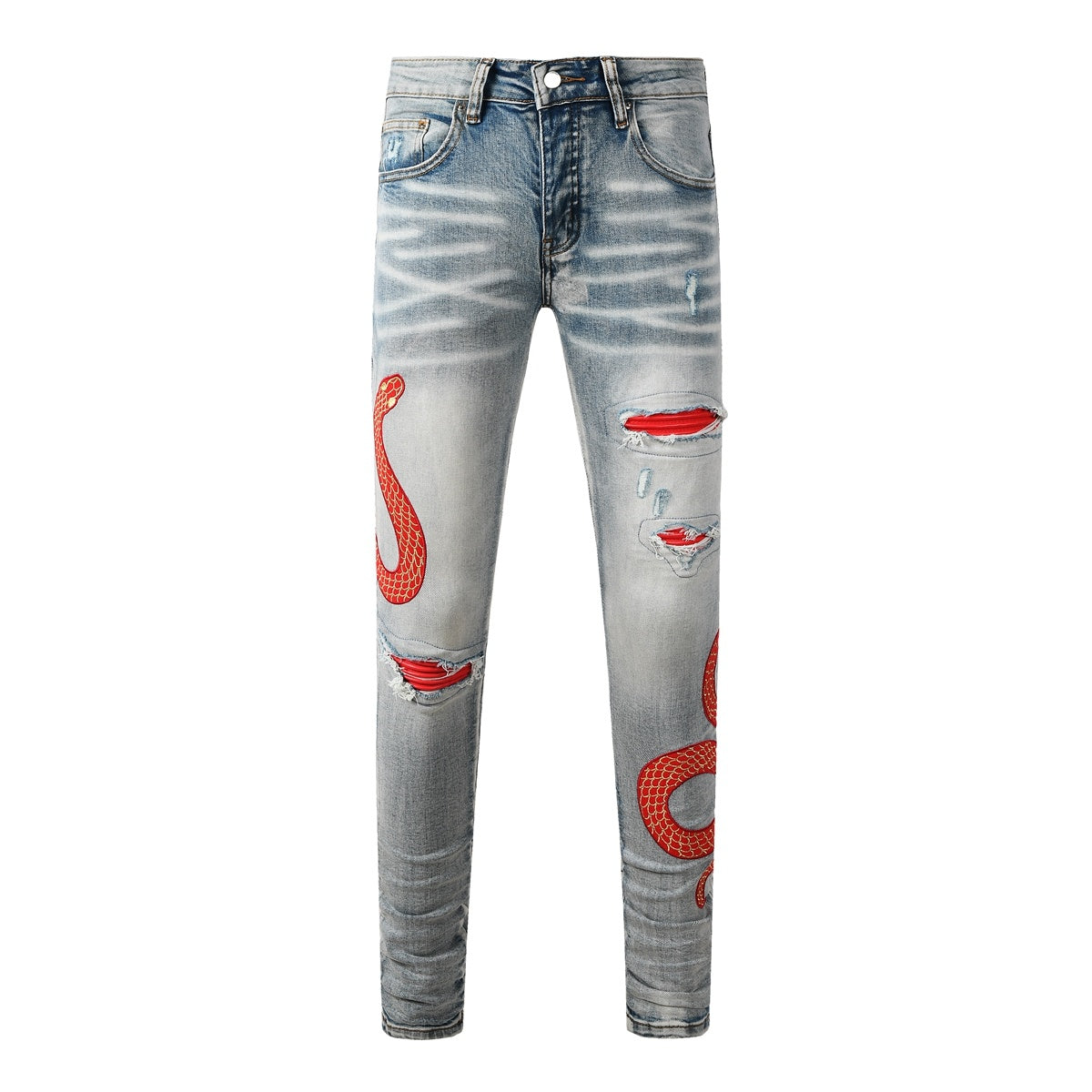 Amiri jeans light blue with snake