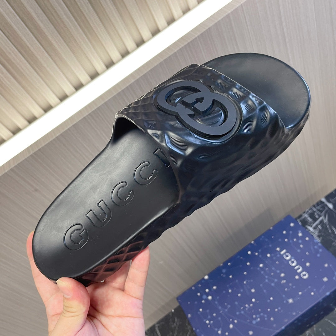 Black Gucci slides