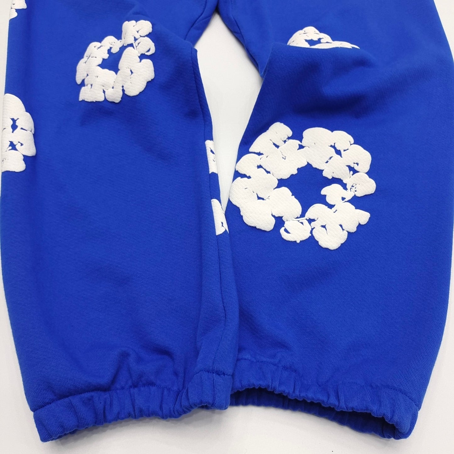 Dark blue denim tears sweatpants