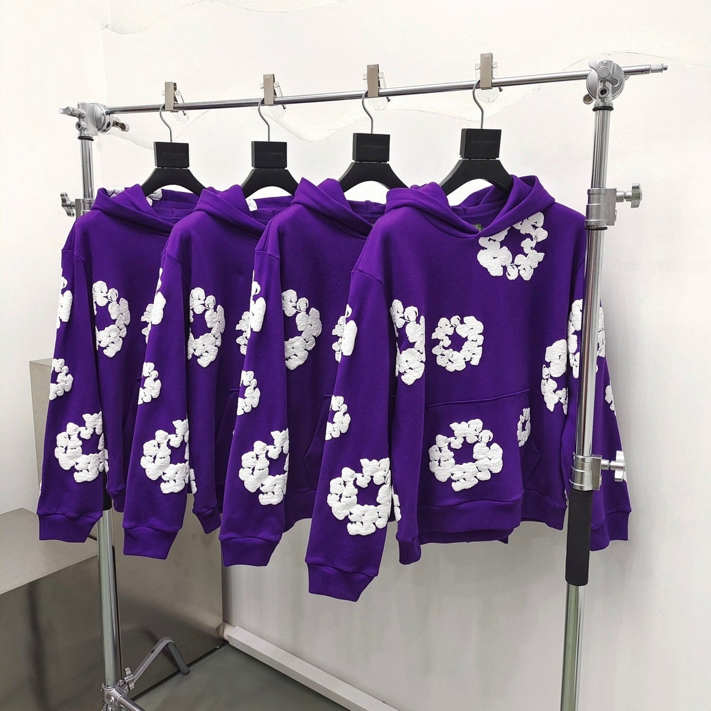 Purple denim tears hoodie