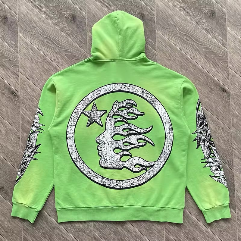 Hellstar path to paradise green zip up jacket