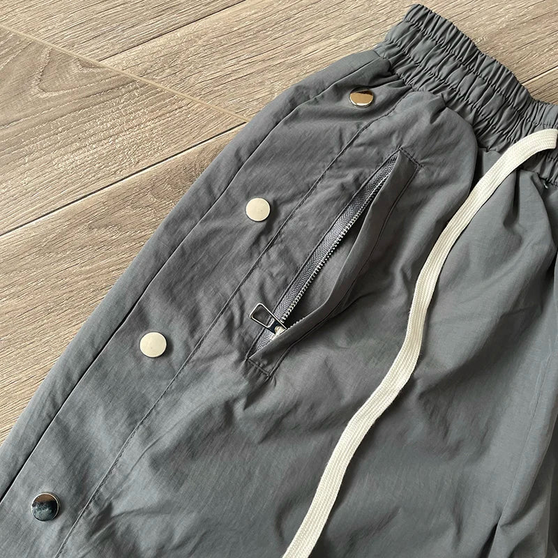 SAINT VANITY Embroidered breasted sports style casual pants