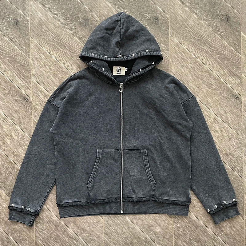 Same SAINT VANITY ins wash water to make old riveted hoodie