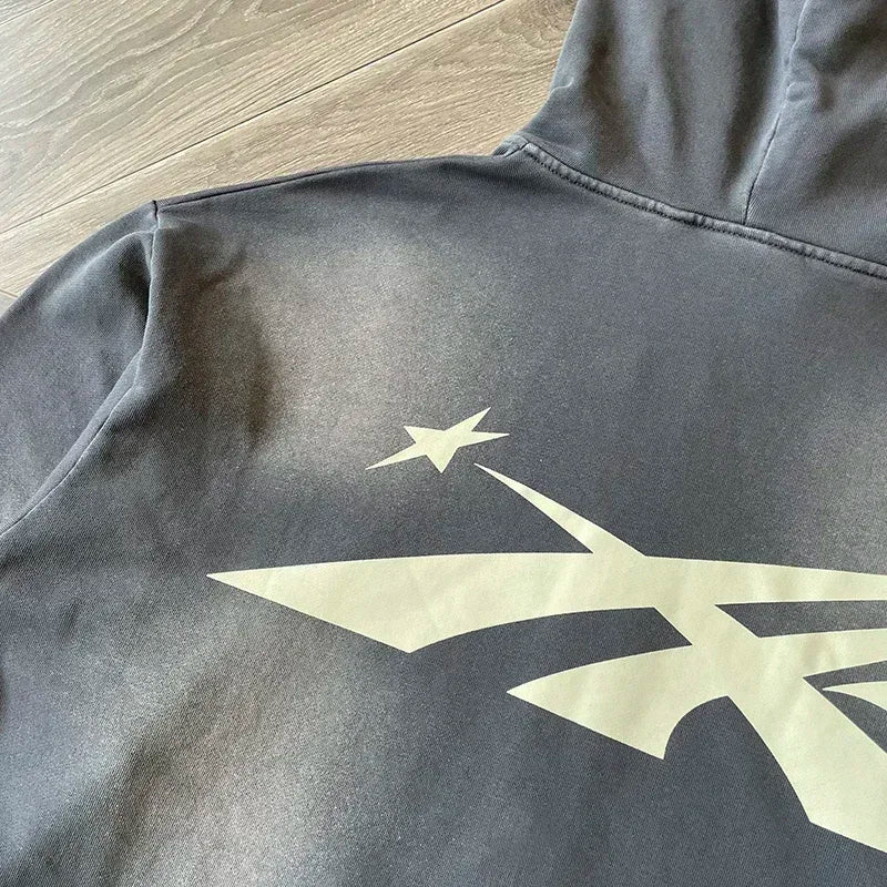 Hellstar Sports Zip Up Wash cotton zipper hoodie