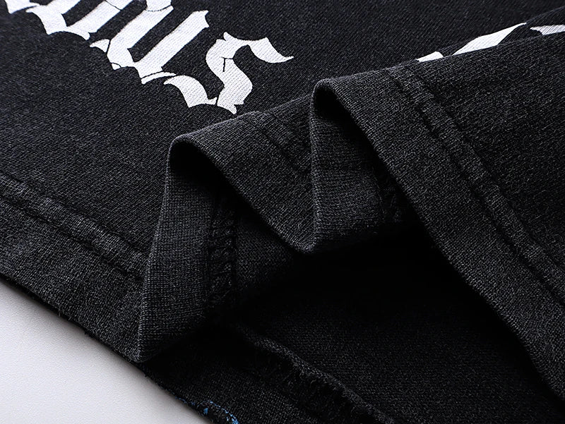 1097 # Godspeed Fashion Retro Washed Street Cotton Loose Long Sleeve T-shirt
