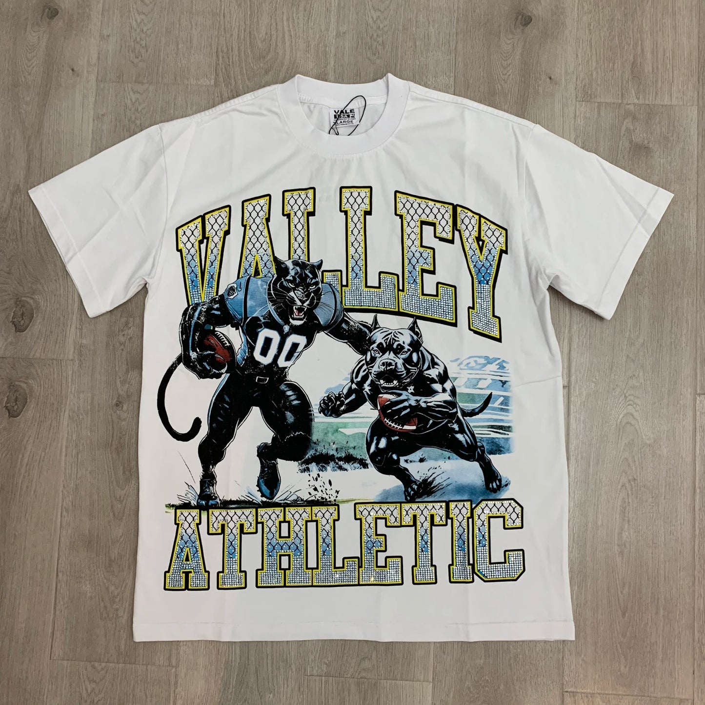 American Fashion Vale Hot Diamond Printed 100% Cotton Short Sleeved t-Shirt