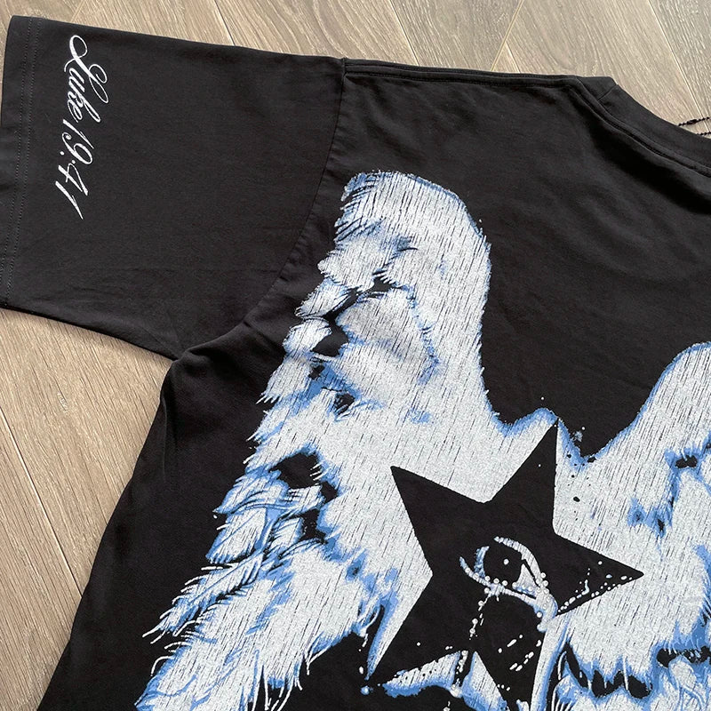 Hellstar STUDIOS Wings of Liberty printed short-sleeved T-shirt