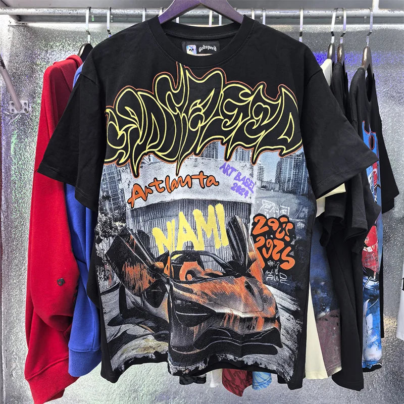 Godspeed Printed High-Quality Double Yarn Pure Cotton Casual Short Sleeved t-Shirt