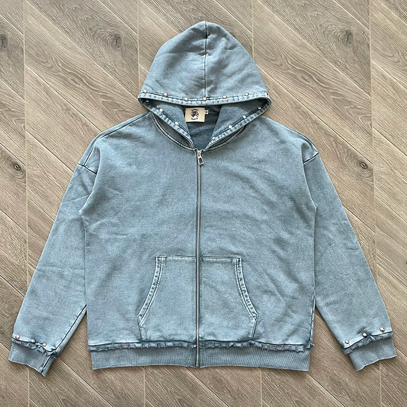 Same SAINT VANITY ins wash water to make old riveted hoodie