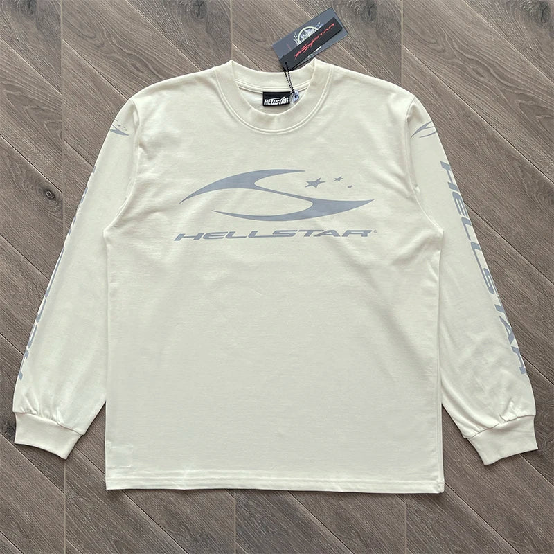 HS Studios Simple printed casual men's and women's long sleeve T-shirt