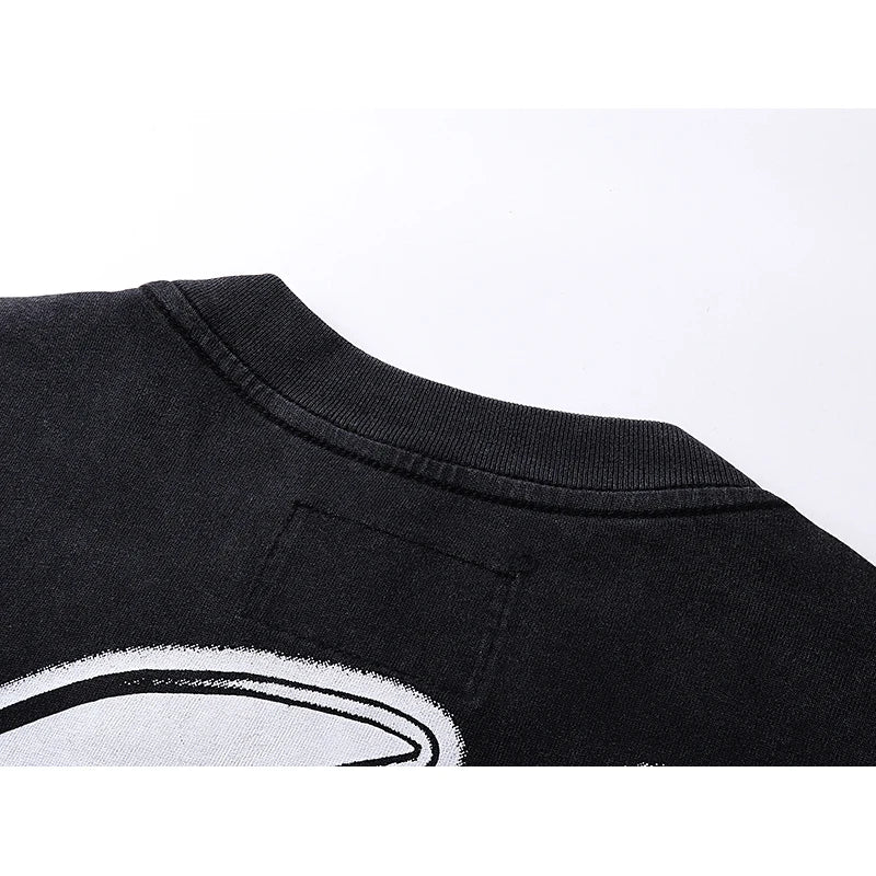 1103 # Godspeed Retro Washed Street Cotton Loose Long Sleeve T-shirt
