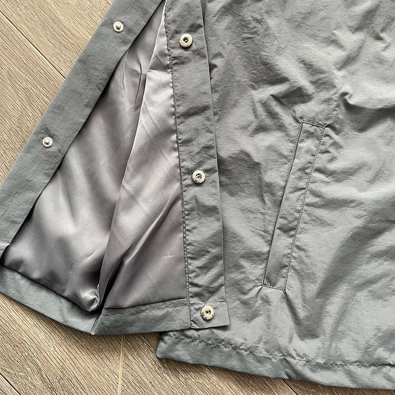 SAINT VANITY Embroidered willow nail sports style casual trench coat