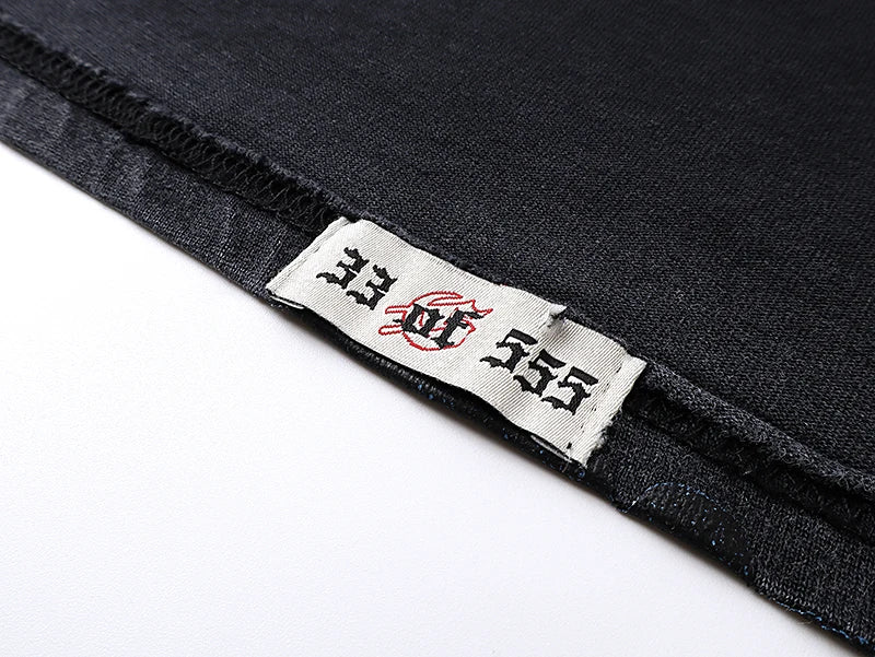 1097 # Godspeed Fashion Retro Washed Street Cotton Loose Long Sleeve T-shirt