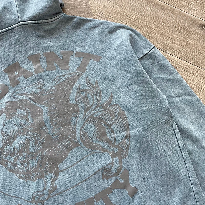 Same SAINT VANITY ins wash water to make old riveted hoodie