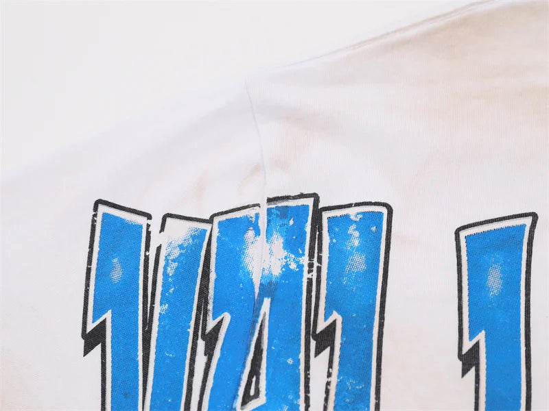 VALE2025 Pictorial Pattern White Mud Print Fashion T-shirt