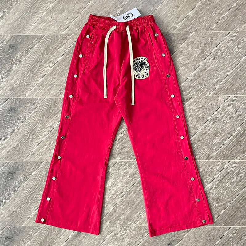 SAINT VANITY embroidered breasted sports casual pants