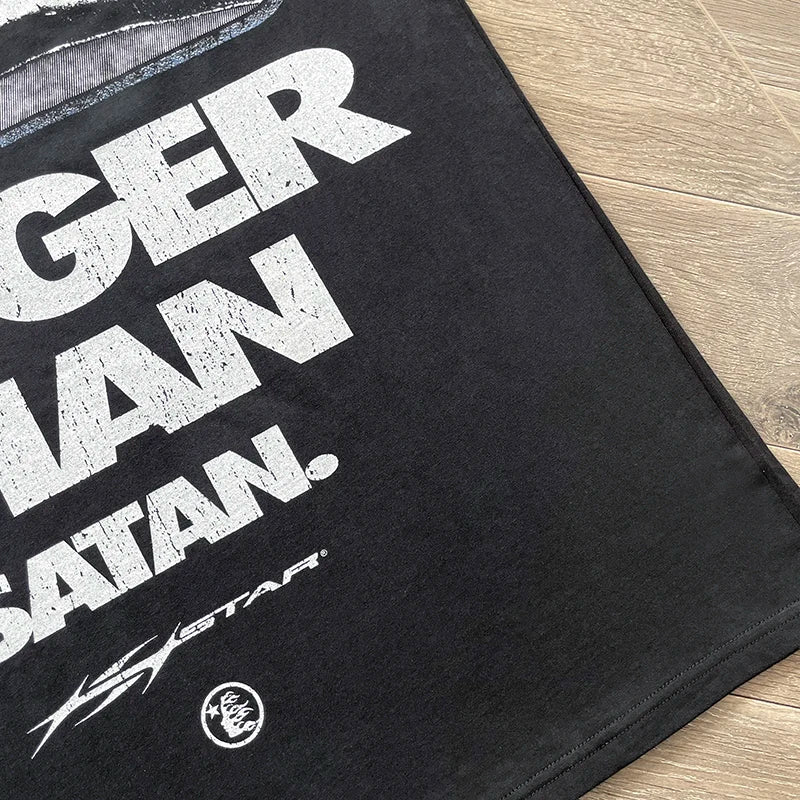 Hellstar STUDIOS BIGGER THAN SATAN's vintage print style short-sleeved T-shirt