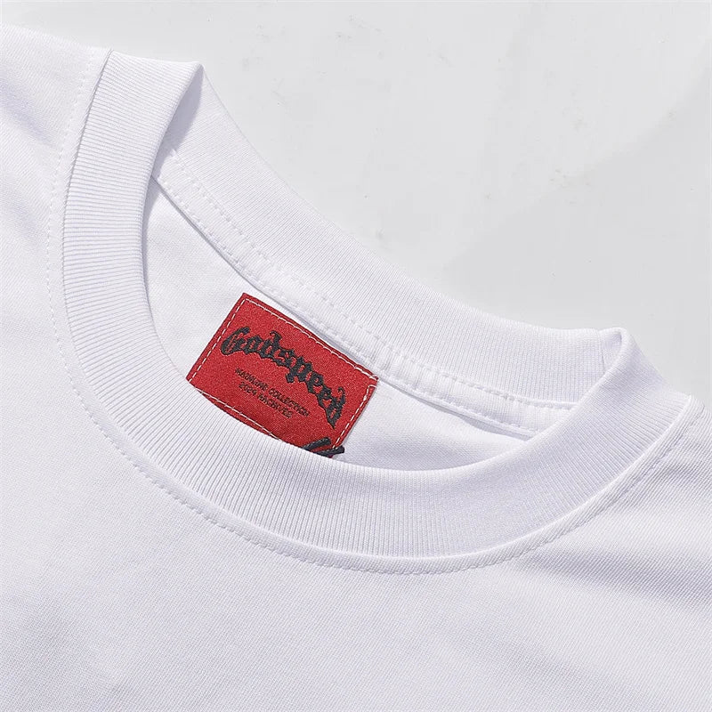 Godspeed Skull Print High-Quality Casual Short Sleeved Shirt