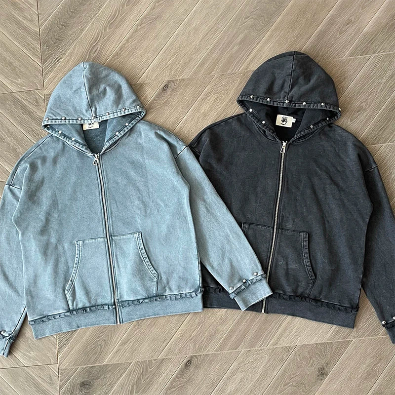 Same SAINT VANITY ins wash water to make old riveted hoodie
