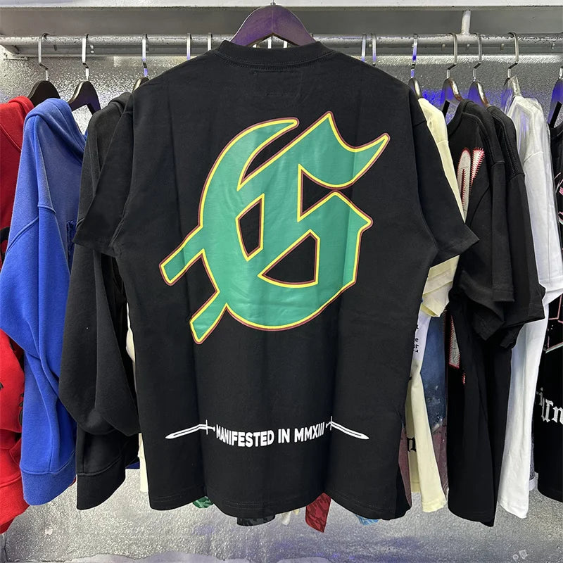 Godspeed Speedboat Print High-Quality Round Neck Short Sleeved Shirt