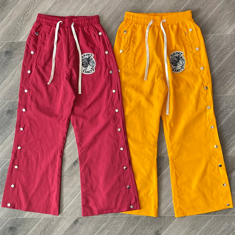SAINT VANITY embroidered breasted sports casual pants