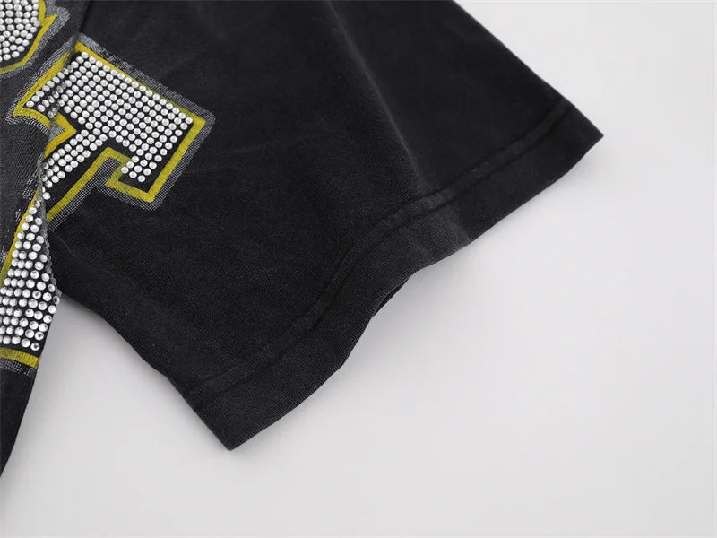 Vale Hot Stamping And Washing Water To Make Old Pure Cotton Short Sleeved t-Shirt