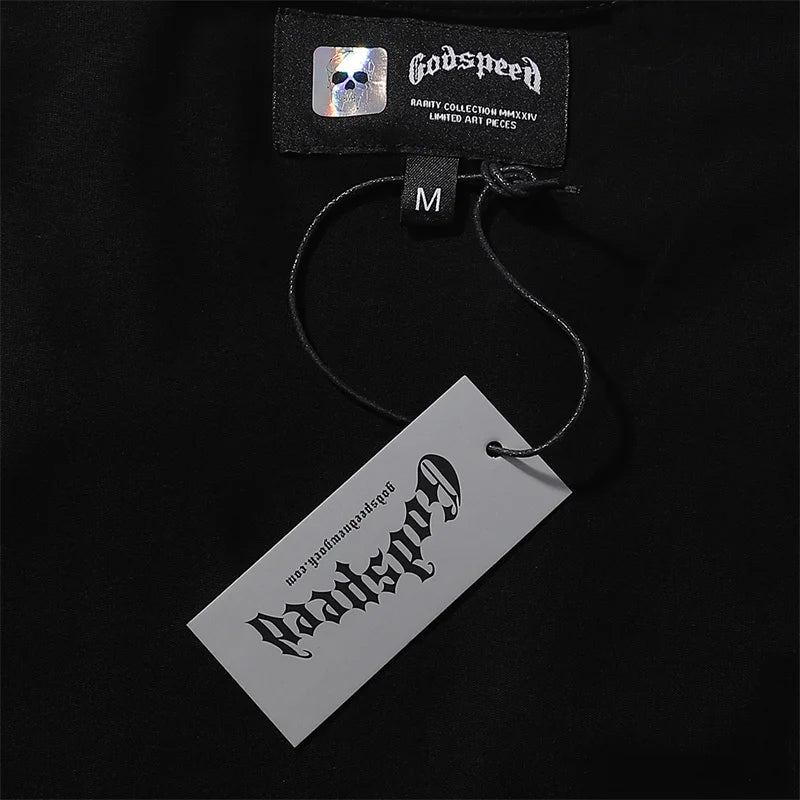 Godspeed Skeleton Printed Cotton Black Casual Short Sleeve