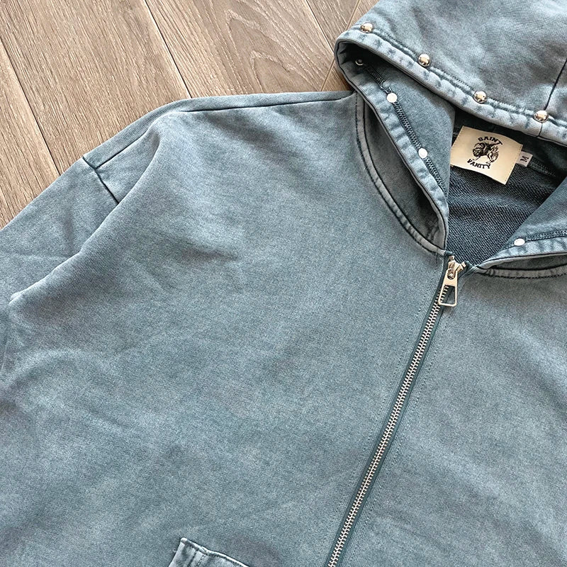 Same SAINT VANITY ins wash water to make old riveted hoodie