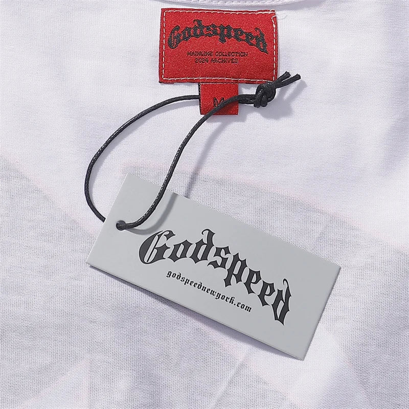Godspeed Skull Print High-Quality Casual Short Sleeved Shirt