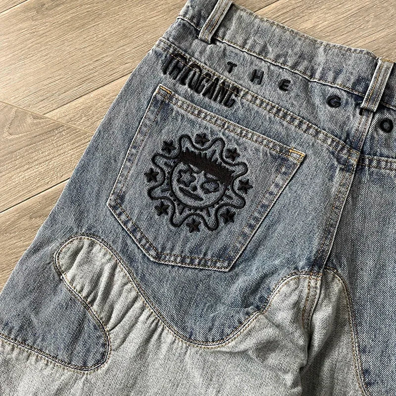 Glo Gang Multi Denim Flare patchwork jeans