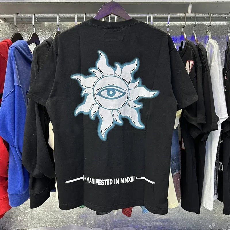 Godspeed Skeleton Printed High Weight Double Yarn Cotton Casual Short Sleeve
