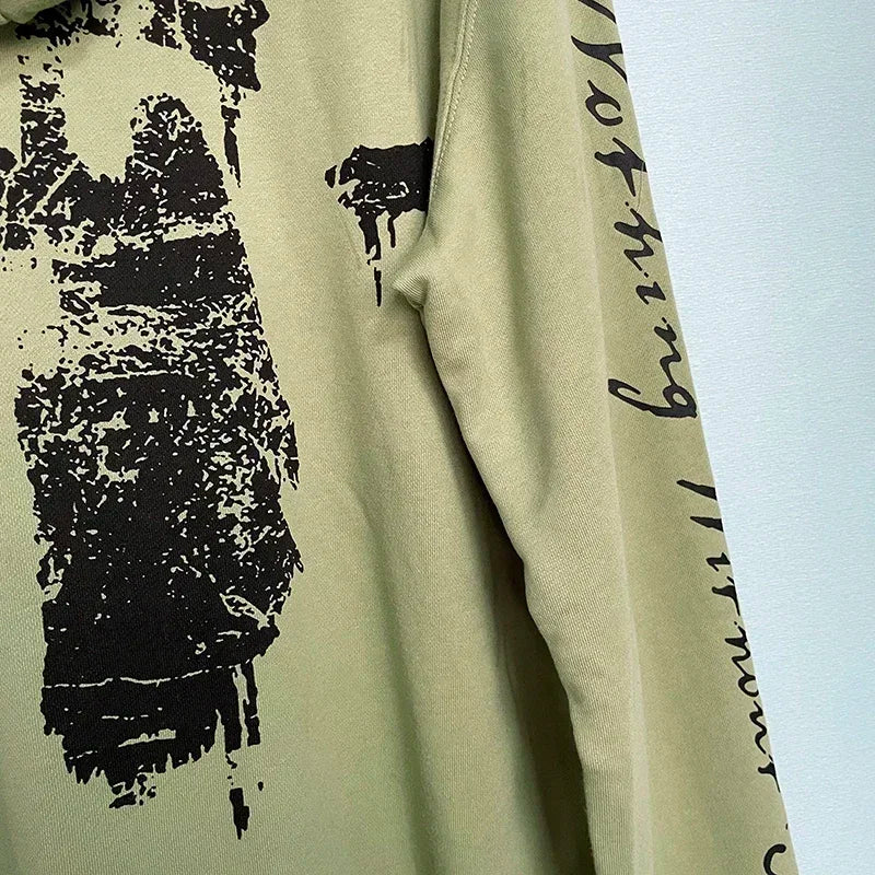 VERTABRAE Army Green Praying Hoodie