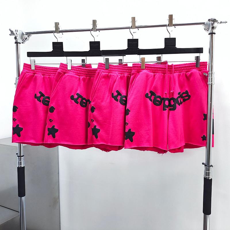 Sp5der Beluga Zip Up 'Pink' shorts
