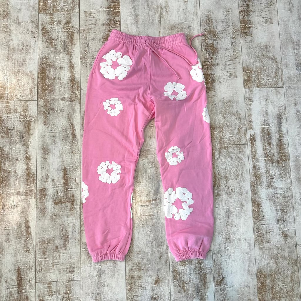 Pink denim tears sweatpants