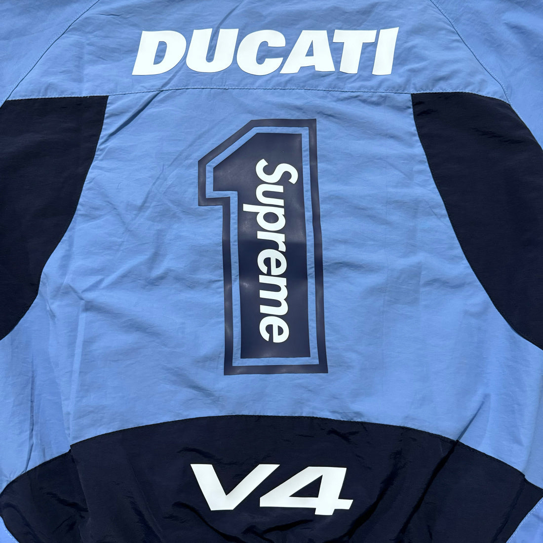 Supreme Ducati track jacket black and blue